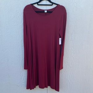 Dark Red Long Sleeve Old Navy Dress